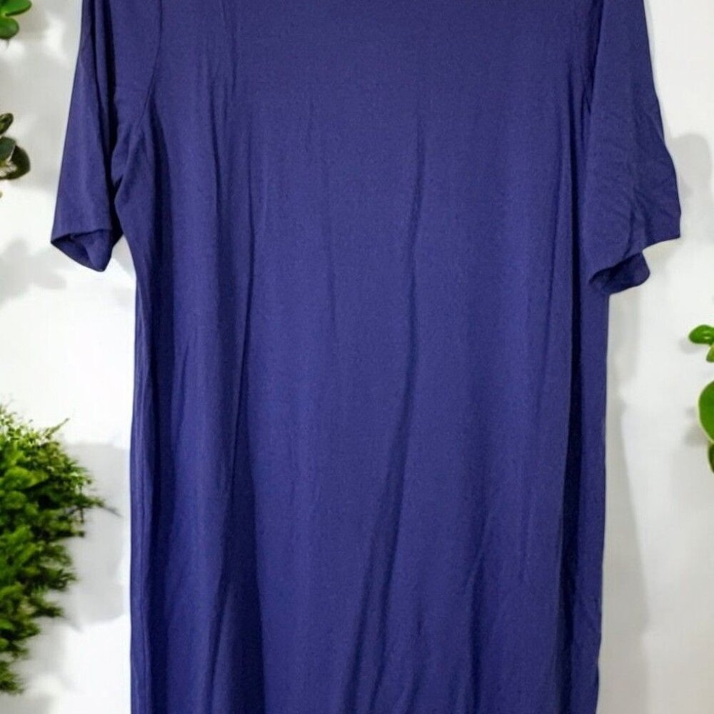 Eileen Fisher Purple Dress Womens Size XL Round Neck T Shirt Style Short Sleeve